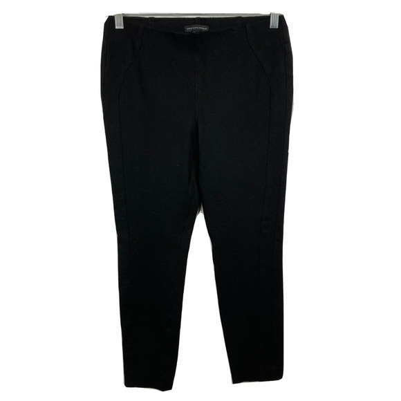 Saks Fifth Avenue Pants Womens Sz M Black Stretch Pull On Dress Trousers Pockets - Picture 1 of 10